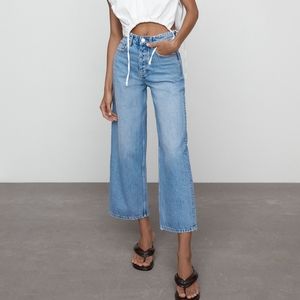 Zara Wide Leg Cropped Jeans